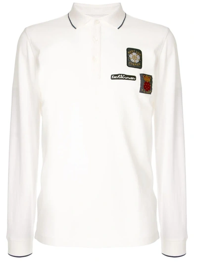 Kent & Curwen Embroidered Patch Polo Shirt In White