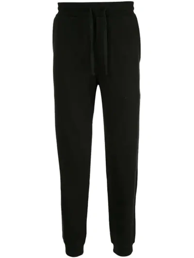 Kent & Curwen Rose Embroidered Track Trousers In Black