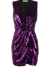 Amen Ruffled Sequin Dress In Purple