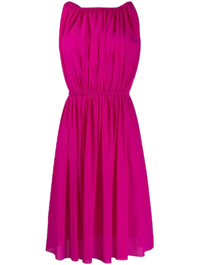 Gianluca Capannolo Pleated Silk Dress In Pink