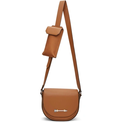 Mackage Tan Saddle Bag In Tan/nickel