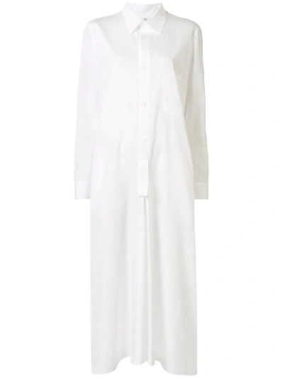 Y's Ys White Long Shirt Dress