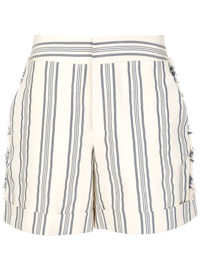 Monse Fringe-trimmed Striped Cotton-blend Shorts