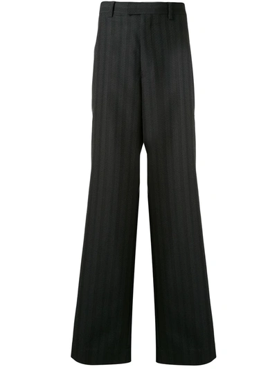 Undercover Striped Wide-leg Tailored Trousers In Black
