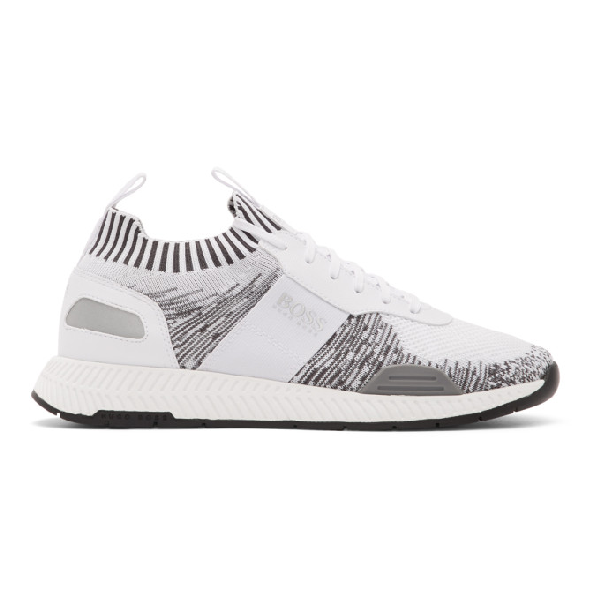 boss titanium trainers white