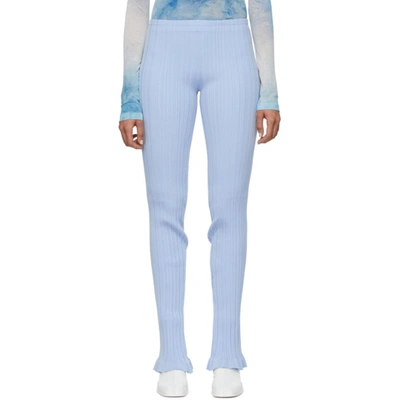 Acne Studios Blue Ribbed Lounge Pants In Ice Blue