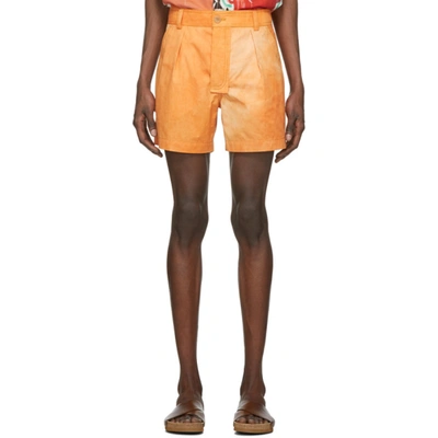 Jacquemus Le Short Tennis Tie-dye Shorts In Orange