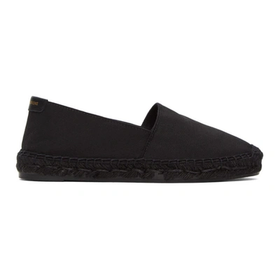 Saint Laurent Embroidered Espadrilles In Black Canvass In 1000 Black