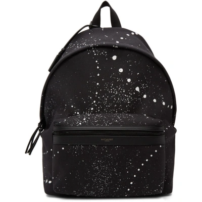 Saint Laurent City Backpack With Galaxy-print Canvas In 1070nerbian