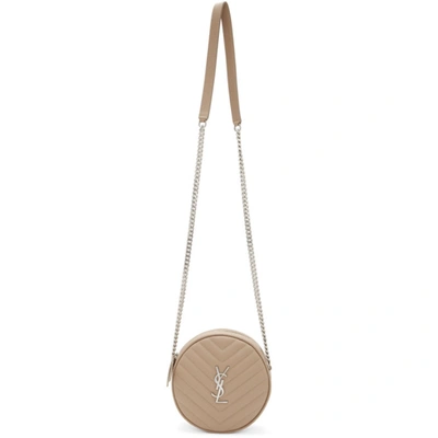 Saint Laurent Beige Round Jade Camera Bag In 9956 Sand