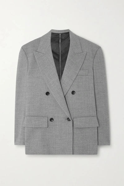 We11 Done Zip-detailed Double-breasted Woven Blazer In Gray
