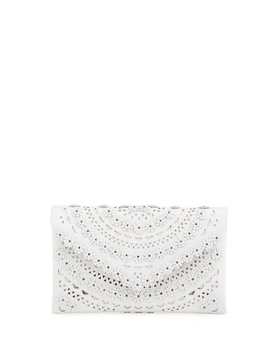 Alaïa Oum Cutout Envelope Clutch Bag In White