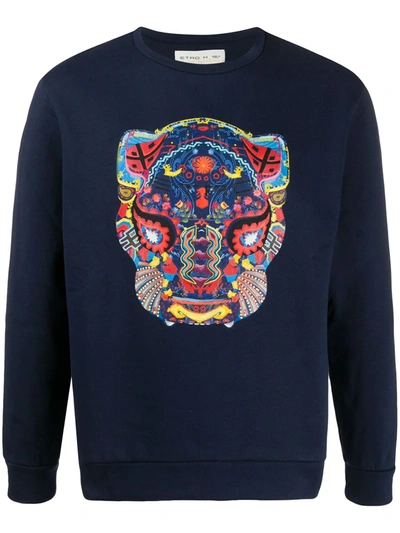 Etro Multicolor Printed Sweatshirt In Navy Blue