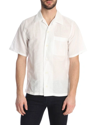 Kenzo Short Sleeve Shirt In White Cotton