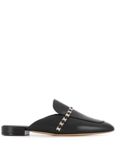 Ferragamo Slide Titi In Leather With Bracelet In Black