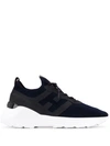 Hogan Active 1 Sneakers In Leather And Mesh In Black