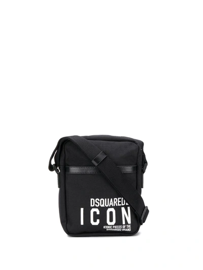 Dsquared2 Men's Nylon Cross-body Messenger Shoulder Bag Icon In Black