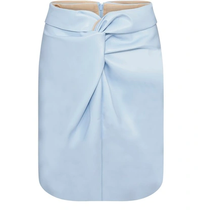 Nanushka Vegan Leather Milo Skirt In Baby Blue