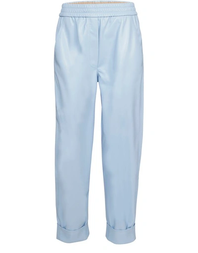 Nanushka Vegan Leather Selah Trousers In Baby Blue