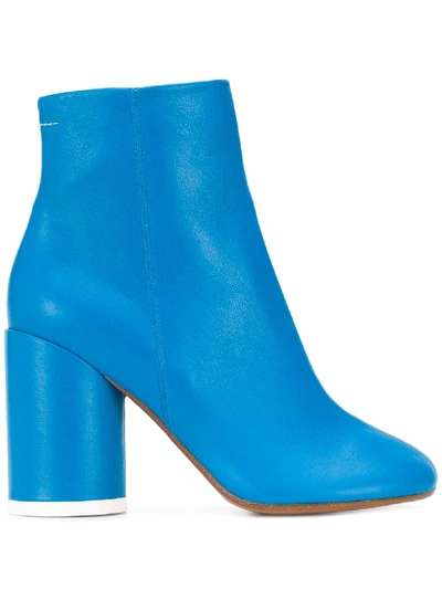 Mm6 Maison Margiela Mm6 6-heel Leather Ankle Boots In Diva Blue