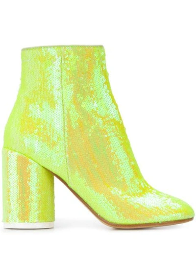 Mm6 Maison Margiela Mm6 Sequin-embellished Ankle Boots In Yellow