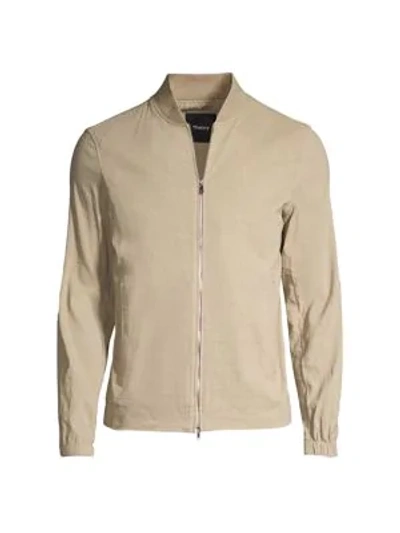 Theory City Bomber Jacket In Beige Stone
