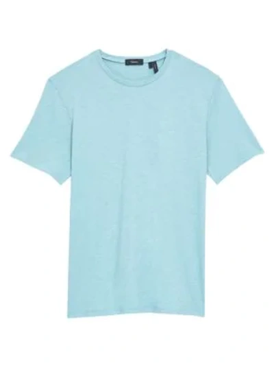 Theory Men's Topstitching Jersey T-shirt In Seafoam