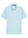 Theory Men's Contrast Comfort-fit Polo Shirt In Seafoam White