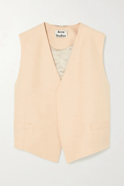 Acne Studios Zip-detailed Woven Vest In Cream