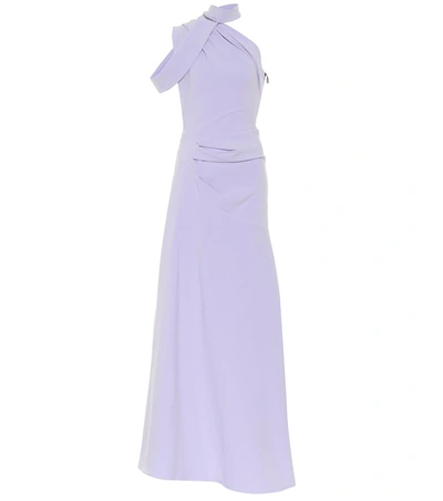 Maticevski Inclination Asymmetric Gathered Cady Gown In Purple