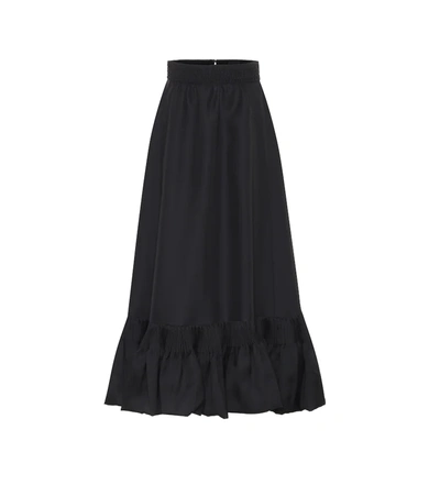 Valentino Ruffled Silk-taffeta Maxi Skirt In Black