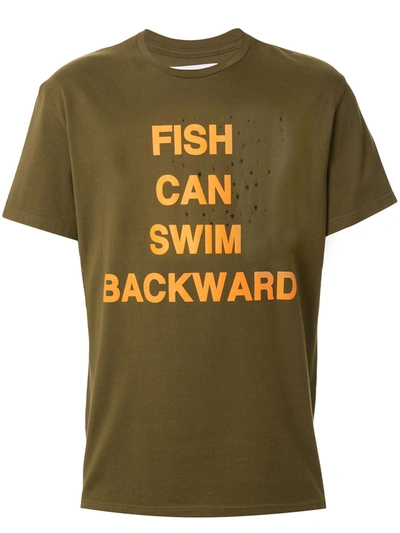 Yoshiokubo Fish Can Swim Print T-shirt In Green