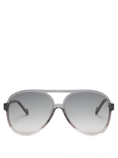 Zimmermann Shoreline Aviator Acetate Sunglasses In Pale Blue/coral