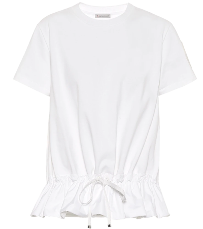 Moncler Drawstring Cotton T-shirt In White