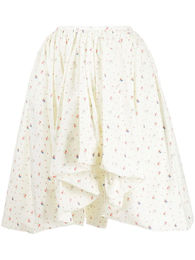 Molly Goddard Britta Puffed Floral-print Cotton Skirt In Neutrals