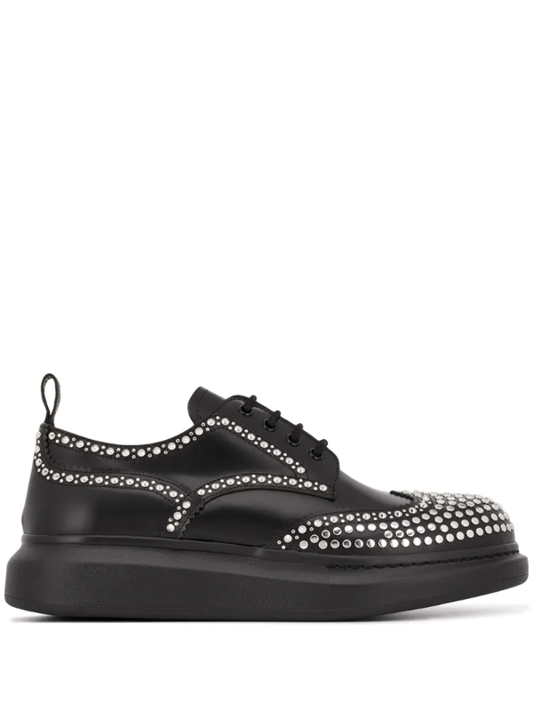 Alexander Studded Exaggerated-sole Leather Derby Shoes In Black |