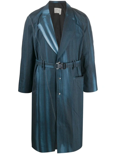 A-cold-wall* * Grid-print Trench Coat In Blue