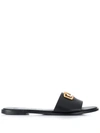 Tory Burch Selby Medallion Slide Sandals In Black