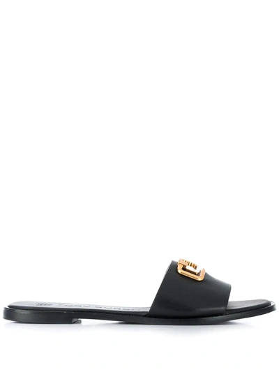 Tory Burch Selby Medallion Slide Sandals In Black