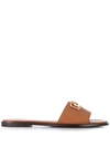 Tory Burch Selby Medallion Slide Sandals In Brown