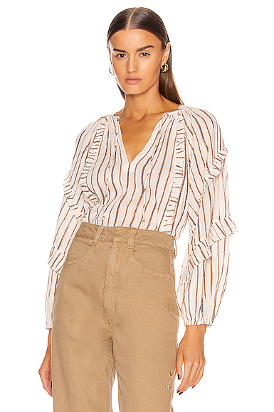 ruffle balloon sleeve top