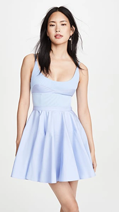 Alexander Wang Women's Ribbed Corset Mini Dress In Blue-lt
