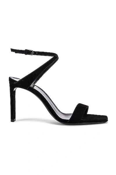 Saint Laurent Bea Bow Ankle Strap Sandals In Nero