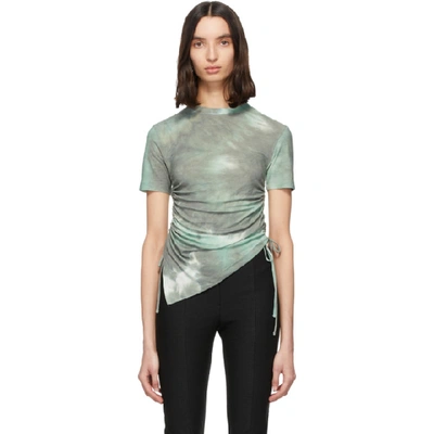 Andersson Bell Cindy Asymmetric Tie-dyed Modal-blend T-shirt In Khaki