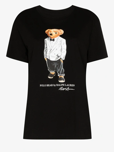 Polo Ralph Lauren Tux Polo Bear Print T-shirt In Black