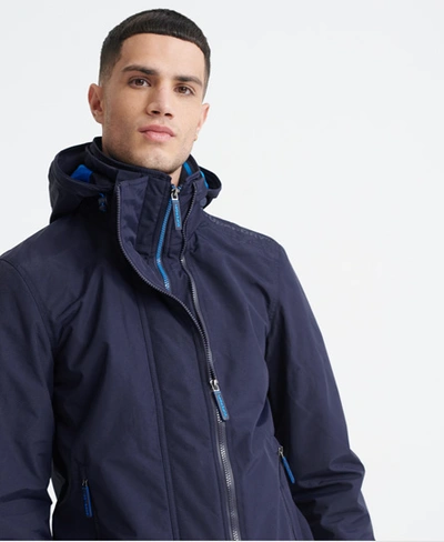 Superdry Tech Hood Pop Zip Sd-windcheater Jacket In Dark Blue | ModeSens