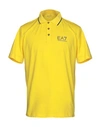 Ea7 Polo Shirts In Yellow