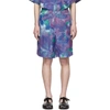 Marni Tie-dye Jacquard Monogram Swim Shorts In Tie Die Blue