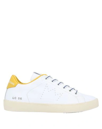 Leather Crown Sneakers In White