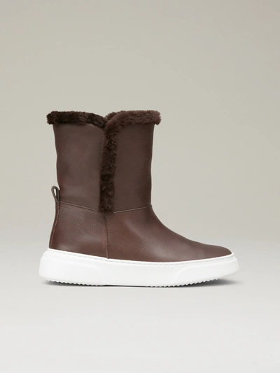 M. Gemi The Sofia Shearling Bootie In Chestnut